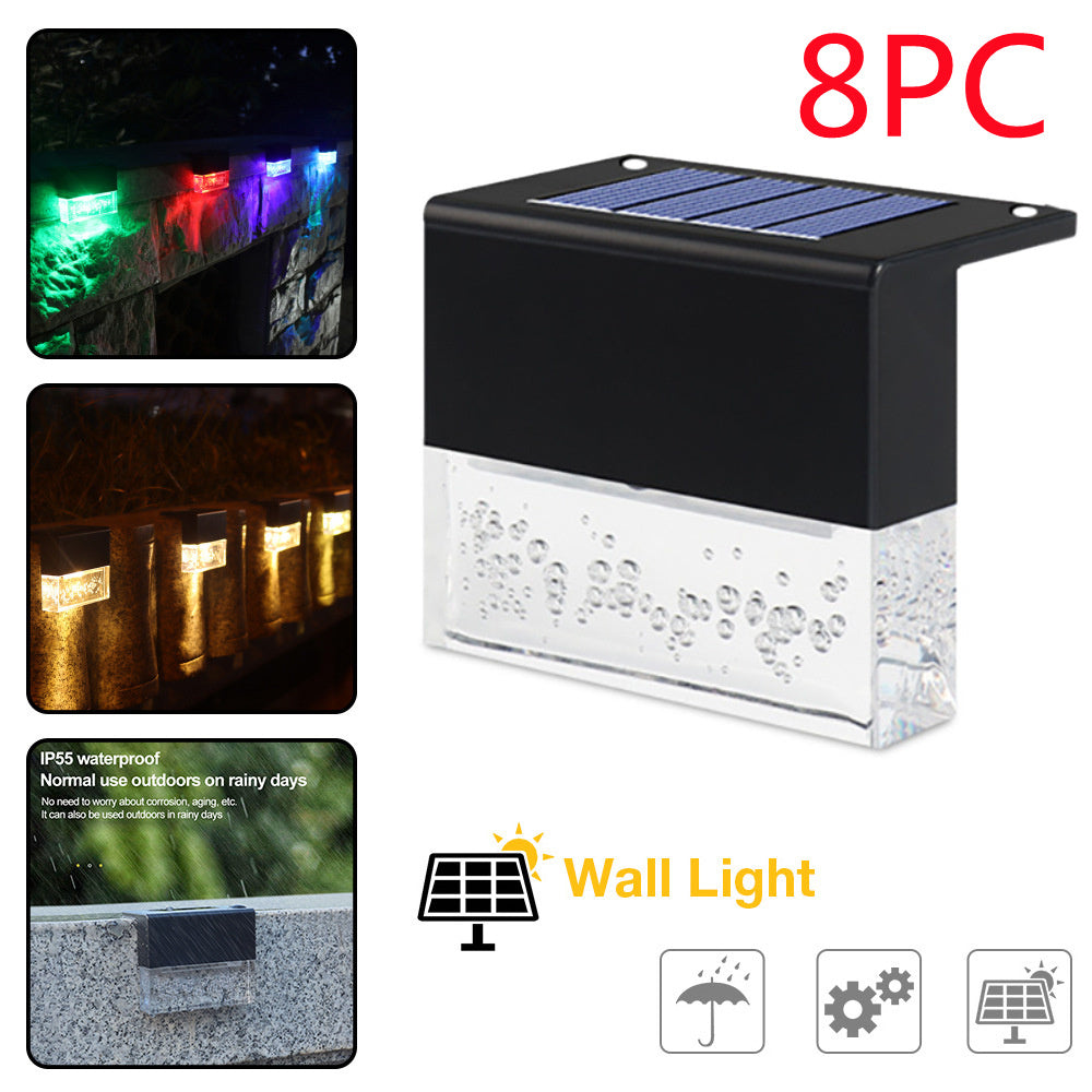 Waterproof New RGB LED Solar Light Step Fence Light