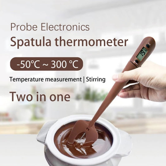 Digital Cooking Thermometer Double Use Silicone Scraper Spatula Safety Cooking Food Thermometer Baking Tool