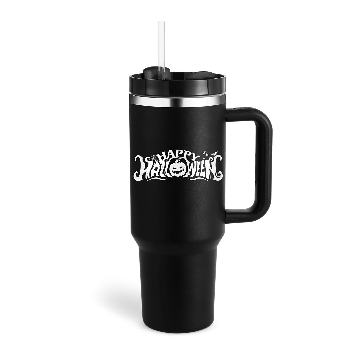 40 Oz Tumbler With Handle Straw Insulated, Stainless Steel Spill Proof Vacuum Coffee Cup Tumbler With Lid Tapered Mug